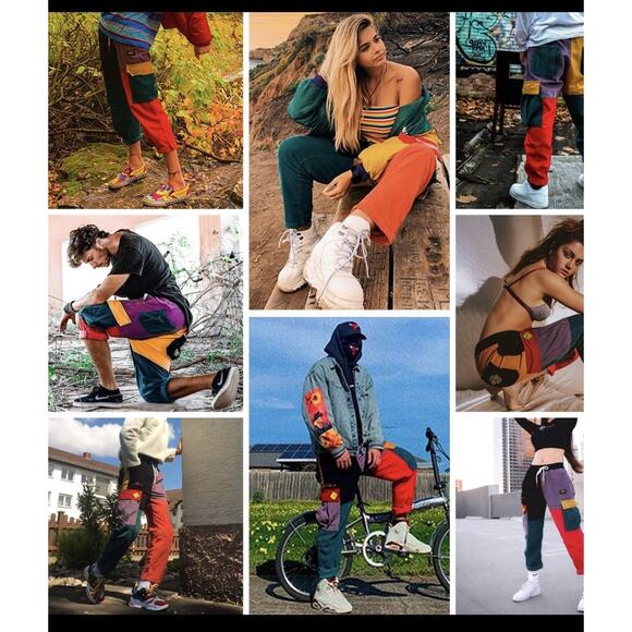 Aelfric Eden Back To The 90s Patchwork Color Block Corduroy Pants XS/S Unisex - Picture 3 of 8